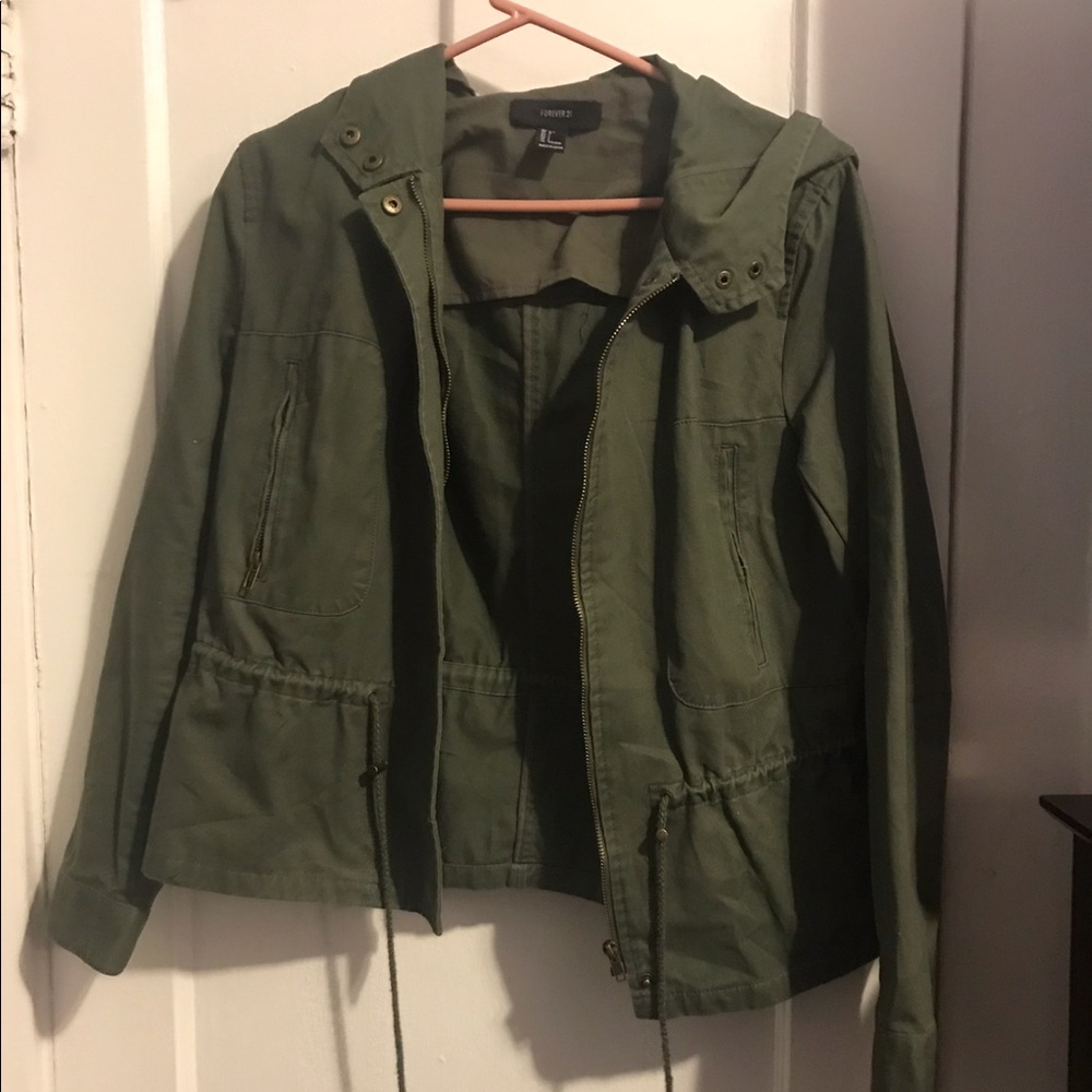 Olive Green Parka / Cargo Style Jacket